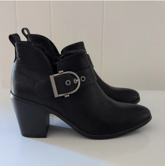 Baretraps Karina Black Leather Ankle Boots Size 9M - Picture 3 of 7
